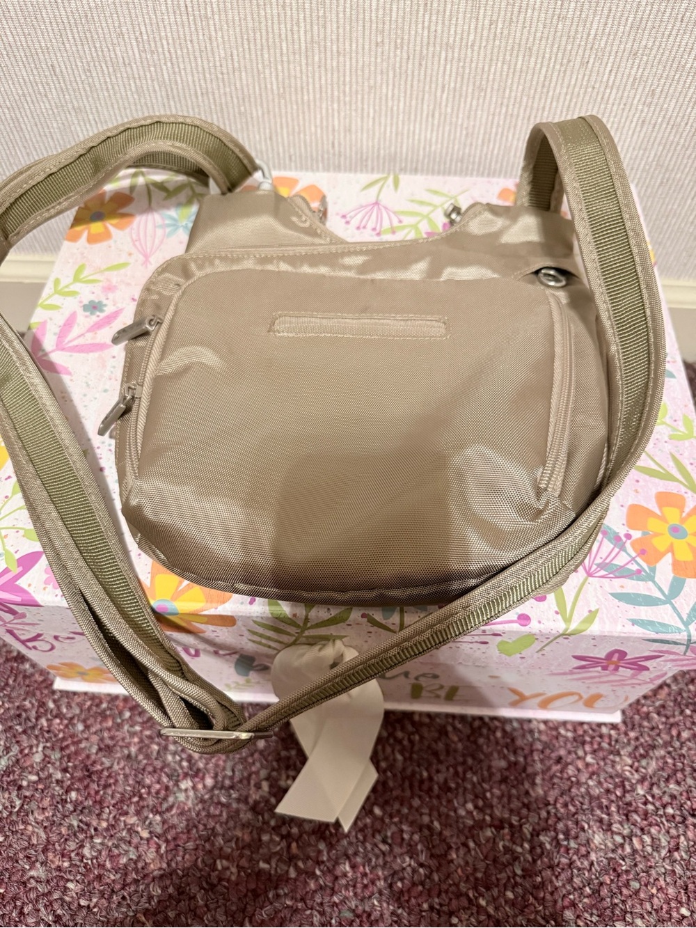 Travelon Taupe Anti-theft Crossbody Bag